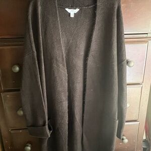 Time and Tru Longline Open Front Cardigan – XXL (20) – Soft Black Knit